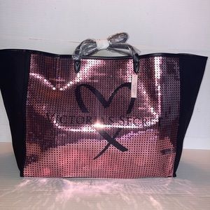 Victoria’s Secret Bag Pink and Black Sequin New